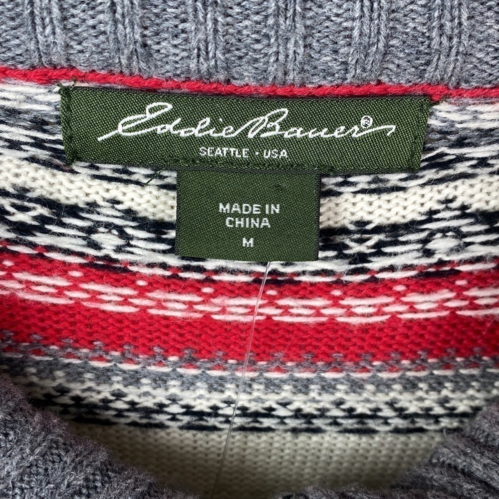 Eddie Bauer Wool Blend Nordic Button Cardigan Size Medium - Picture 3 of 7
